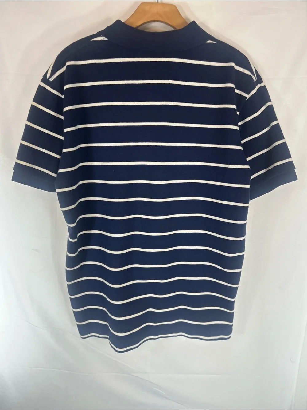 Polo by Ralph Lauren Navy & White Striped Polo with Yellow Pony Logo